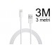 OEM Apple Lighting to USB Cable 3m Extra Long with Compact Connector Head  for iPhone 5 5c 5s 6 6s Plus iPad iPod